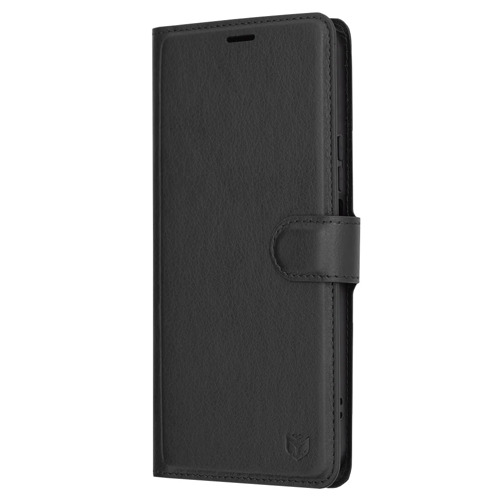Techsuit - Leather Folio preklopna wallet maska za Honor 90 Lite - crna