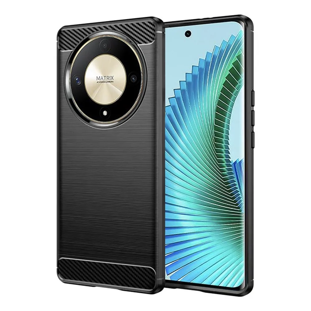 Techsuit Carbon Silicone maska za Honor Magic 6 Lite – crna