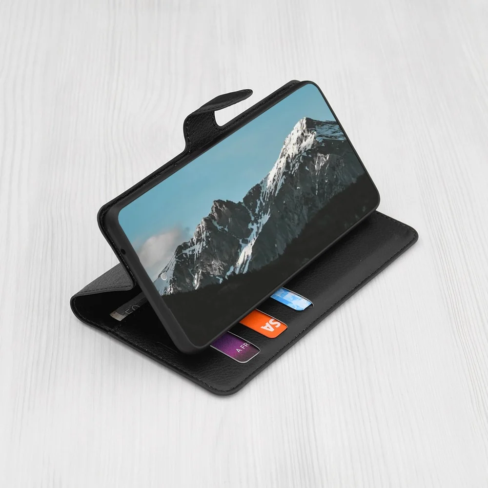 Techsuit Leather Folio preklopna maska za Honor Magic7 Lite / X9c – crna