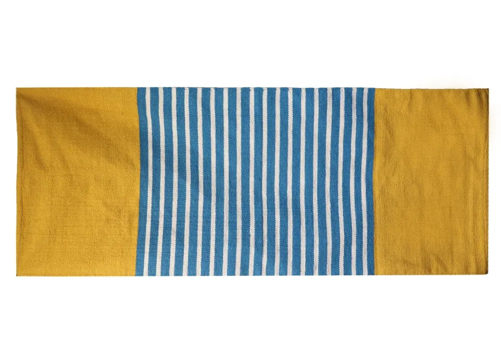Tepih trkač od pamuka žuto plavi 70x170cm