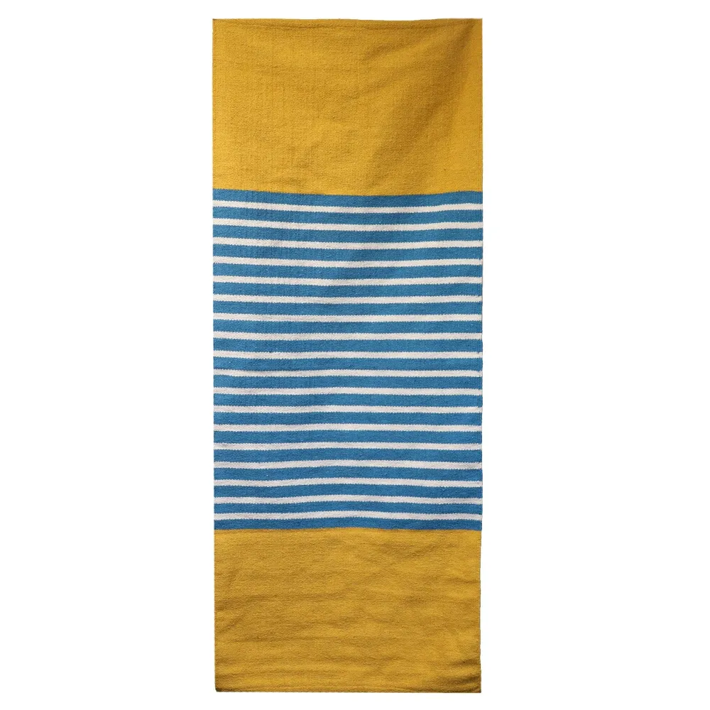 Tepih trkač od pamuka žuto plavi 70x170cm