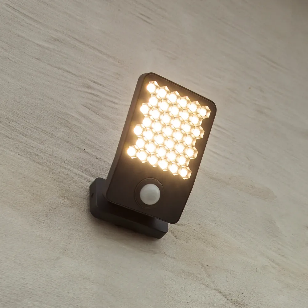 LED reflektor ATLANTIS, senzor pokreta, tamno sivi, 14W, 3000K, IP54