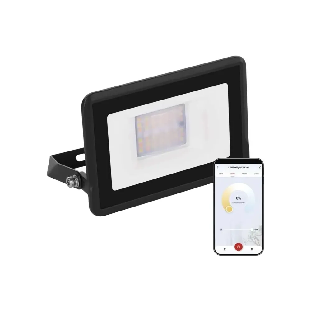 ZSW100 LED reflektor, GoSmart, crni, 20W, RGB+CCT, IP65, 101mm