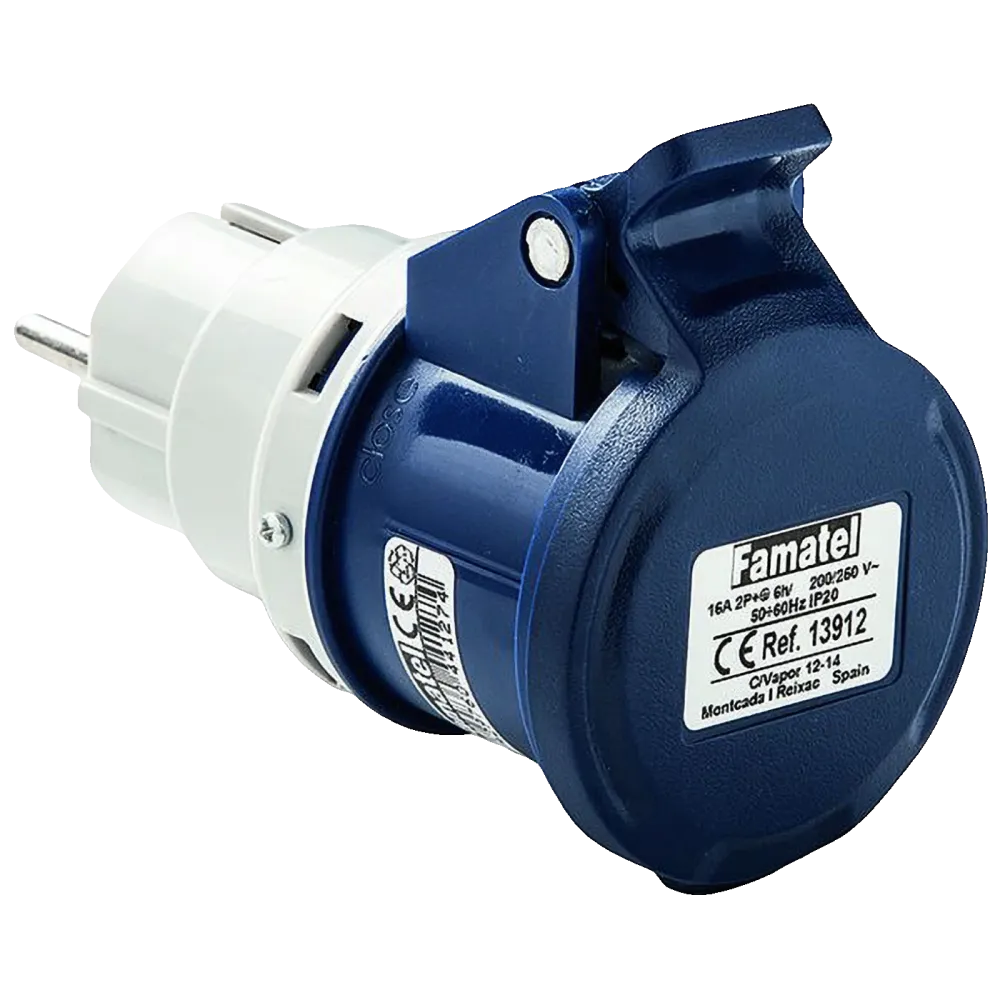 Famatel Industrijski adapter za utikač 2P+T/schuko utičnica 16A,IP20 - 13912