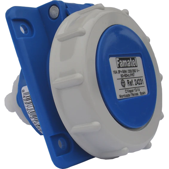 Famatel Utičnica zidna 10°, 16A, 220-240V, 3 polna (3P+T), H9, IP67 - 24231