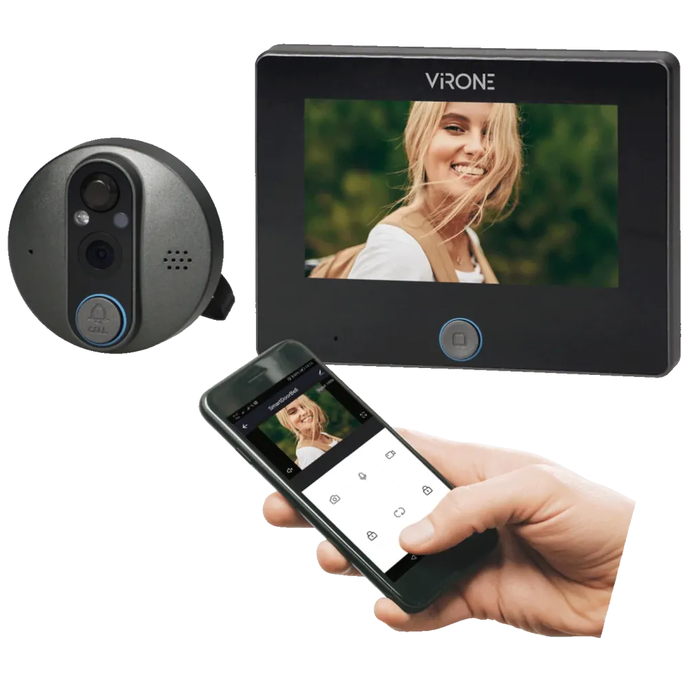 Virone Digitalna špijunka za ulazna vrata, Smart, 4.3", LCD, WiFi - DV-3