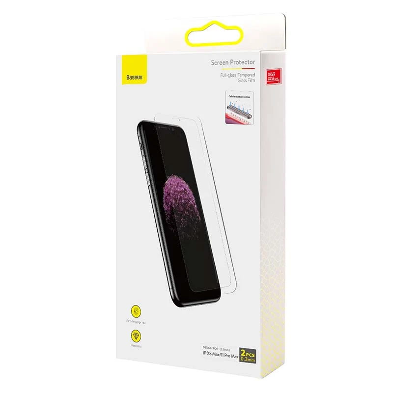 Baseus 0,3 mm puni stakleni kaljeni stakleni film (pakiranje od 2 komada) za iPhone XS Max/11 Pro Max 6,5 č