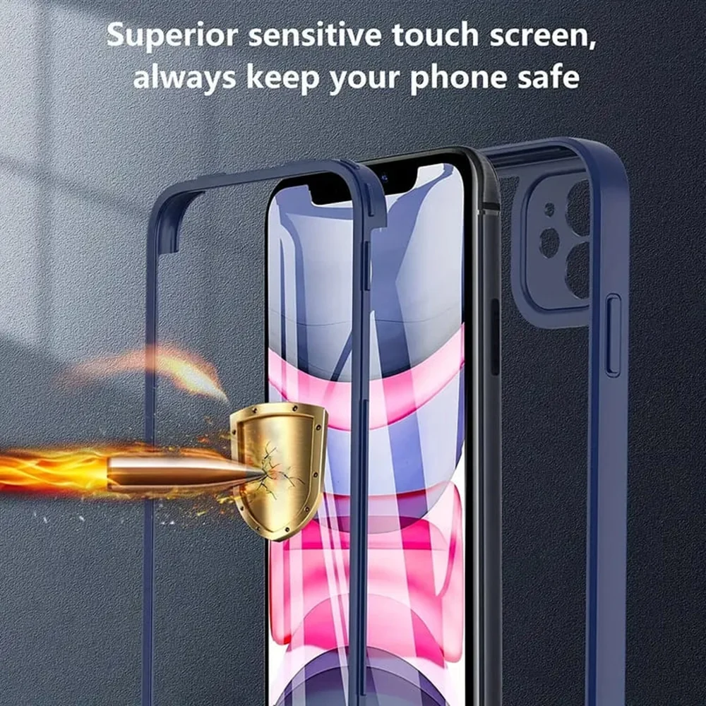 Techsuit - ColorVerse 360 Series obostrana zaštitna maska za iPhone 11 - crna