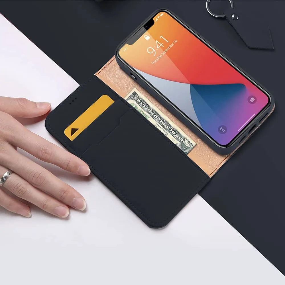 DUX DUCIS Wish Bookcase futrola od prave kože za iPhone 12 Pro Max plava