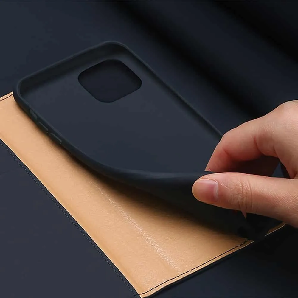 DUX DUCIS Wish Bookcase futrola od prave kože za iPhone 12 Pro Max plava