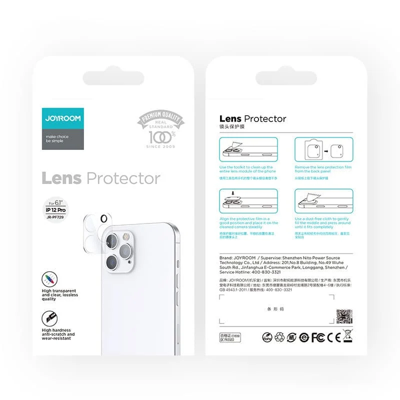 Joyroom Mirror Series puna zaštitna leć za kameru od kaljenog stakla za iPhone 12 Pro Max prozirno