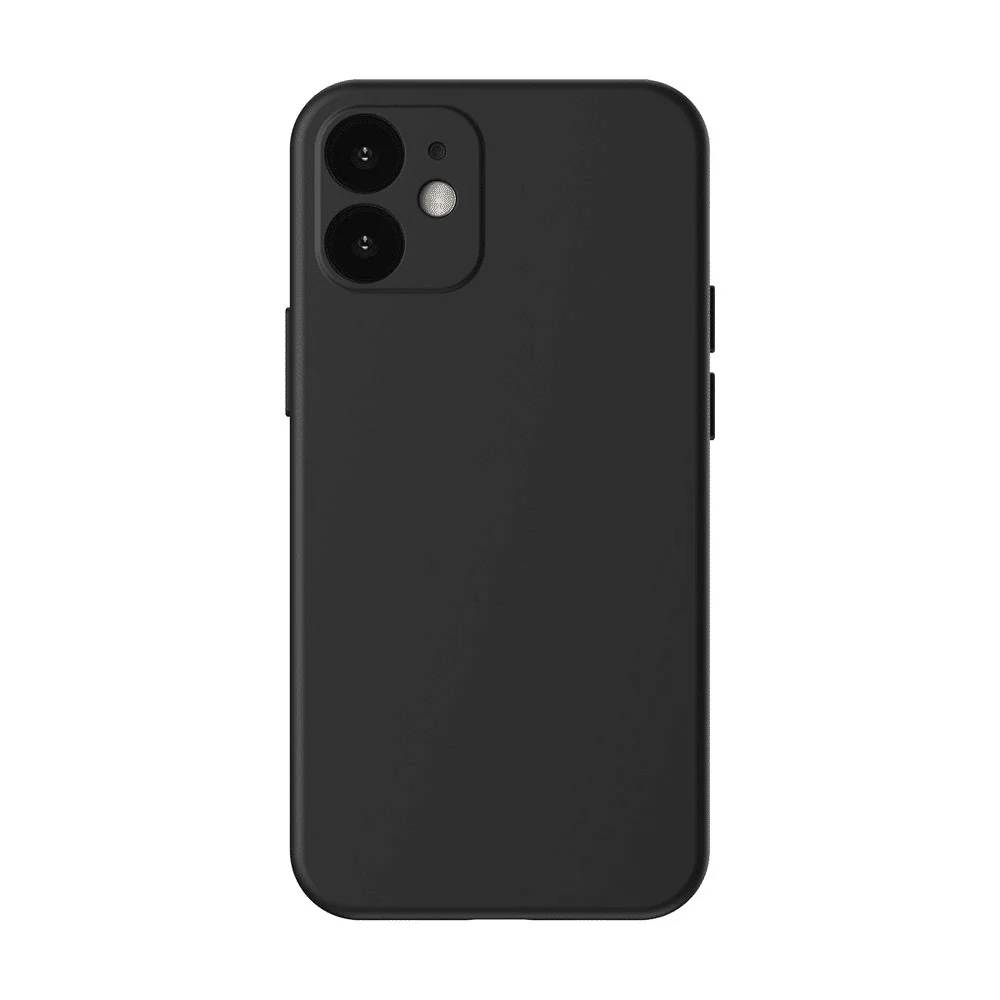 Baseus Liquid Silica Gel Case Fleksibilna gel maska za iPhone 12 Classic crna