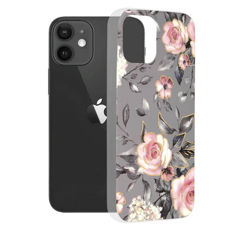 Techsuit Marble Series maska za iPhone 12 Bloom Ruth Gray