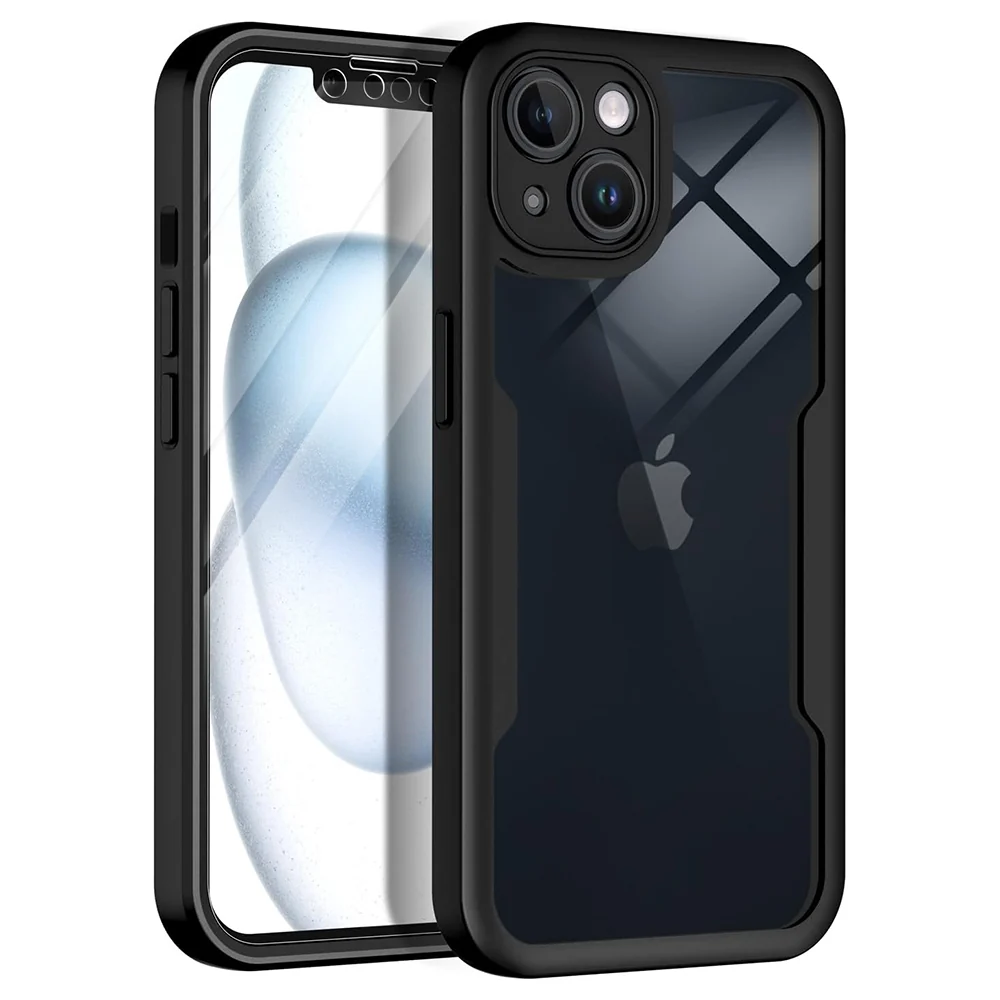Techsuit – ColorVerse 360 Series obostrana zaštitna maska za iPhone 13 – crna