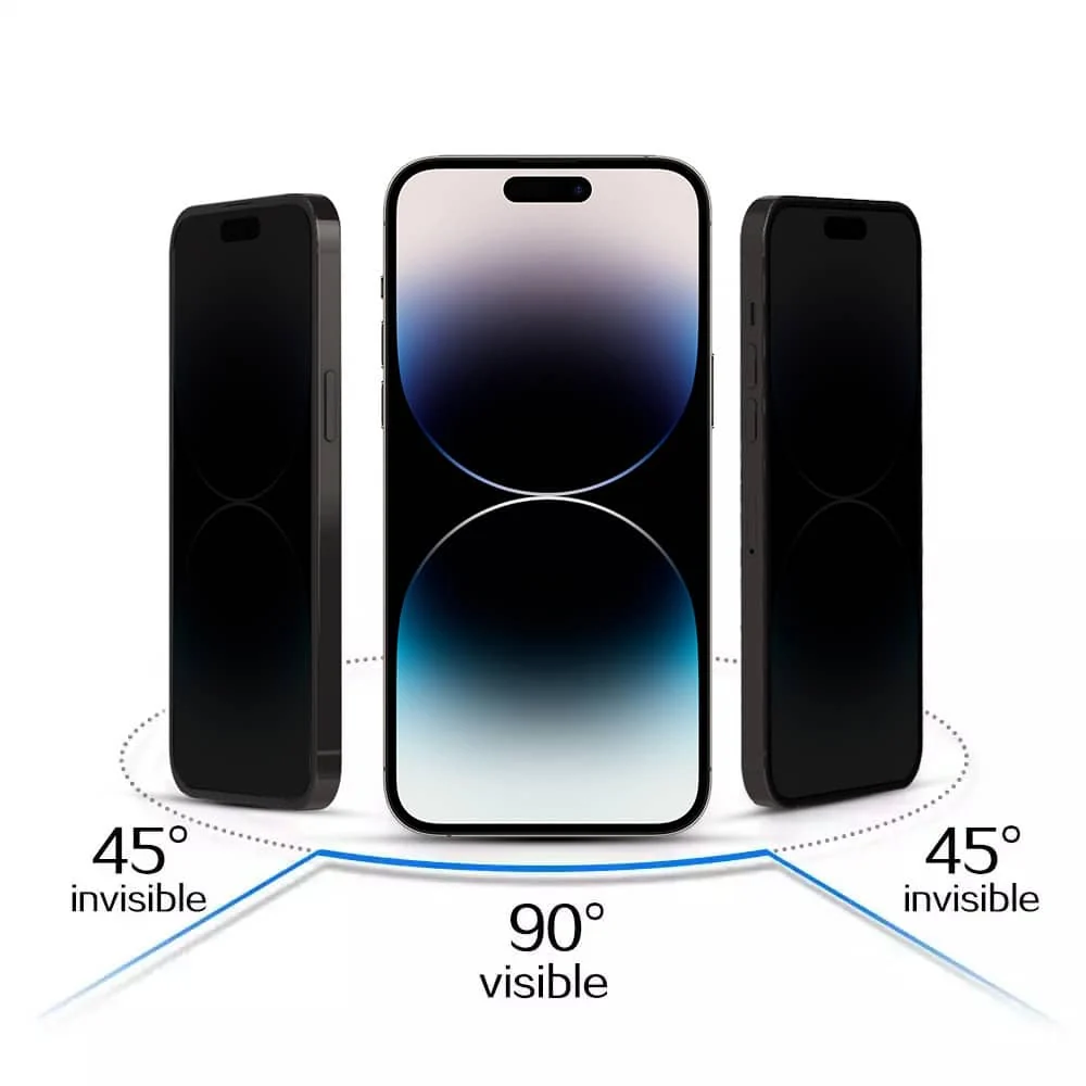 Kaljeno staklo Privacy Titanium za iPhone 14 Pro