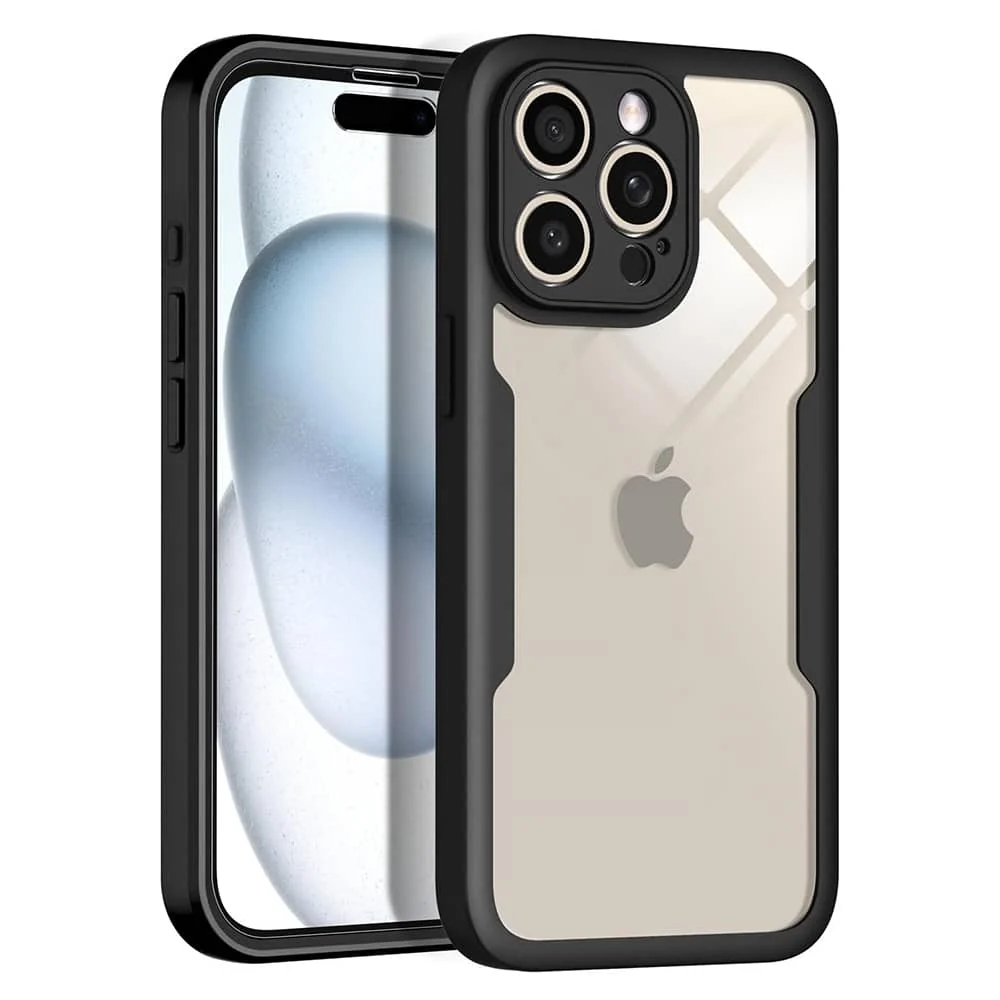 Techsuit – ColorVerse 360 Series obostrana zaštitna maska za iPhone 14 Pro – crna