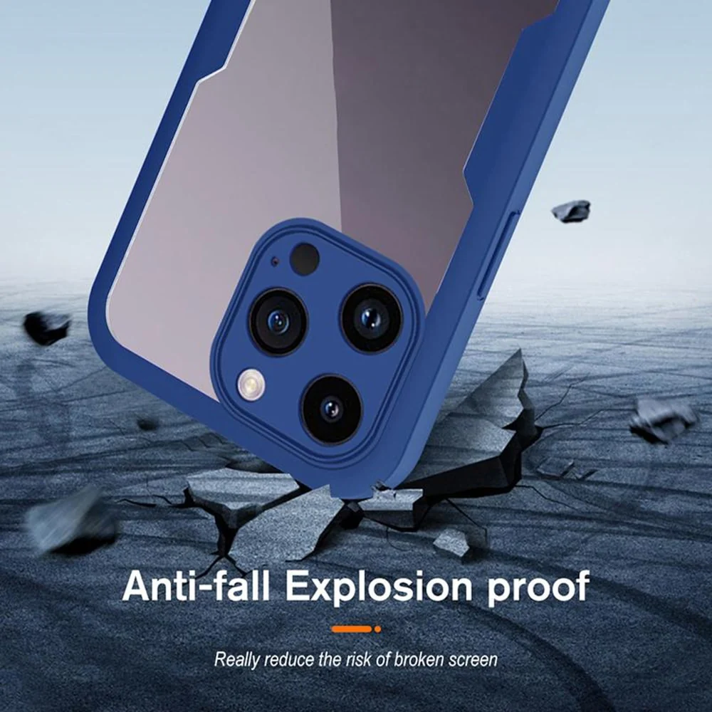 Techsuit – ColorVerse 360 Series obostrana zaštitna maska za iPhone 14 Pro – crna