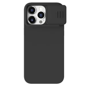 Nillkin CamShield Silky Silicone Case za iPhone 15 Pro Max sa zaštitnikom za kameru - crna