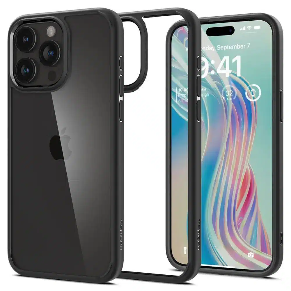 SPIGEN Ultra Hybrid maska za IPHONE 15 PRO MAX mat crna