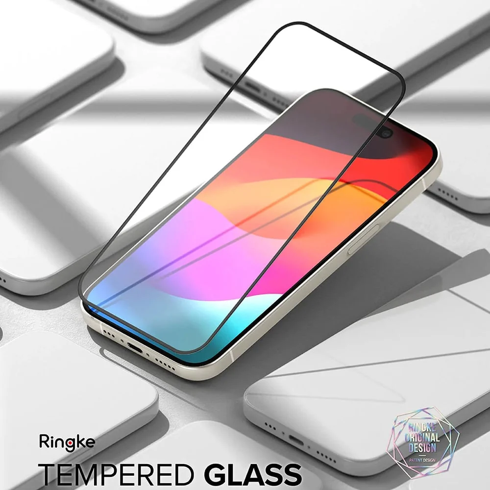 Ringke Cover Display ID Glass kaljeno staklo za iPhone 15 -crno