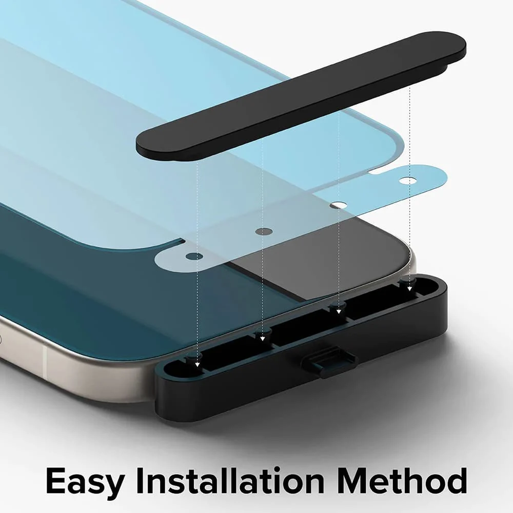 Ringke Cover Display ID Glass kaljeno staklo za iPhone 15 -crno
