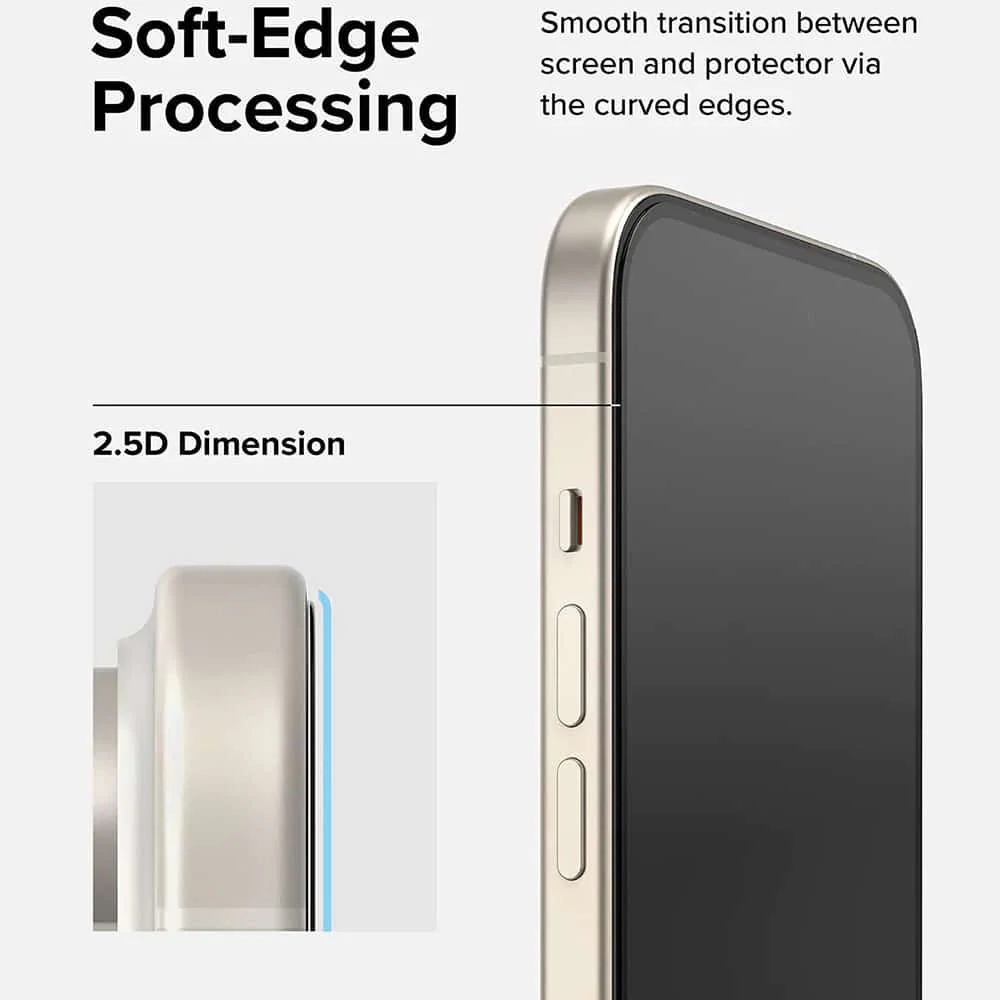 Ringke Cover Display ID Glass kaljeno staklo za iPhone 15 -crno
