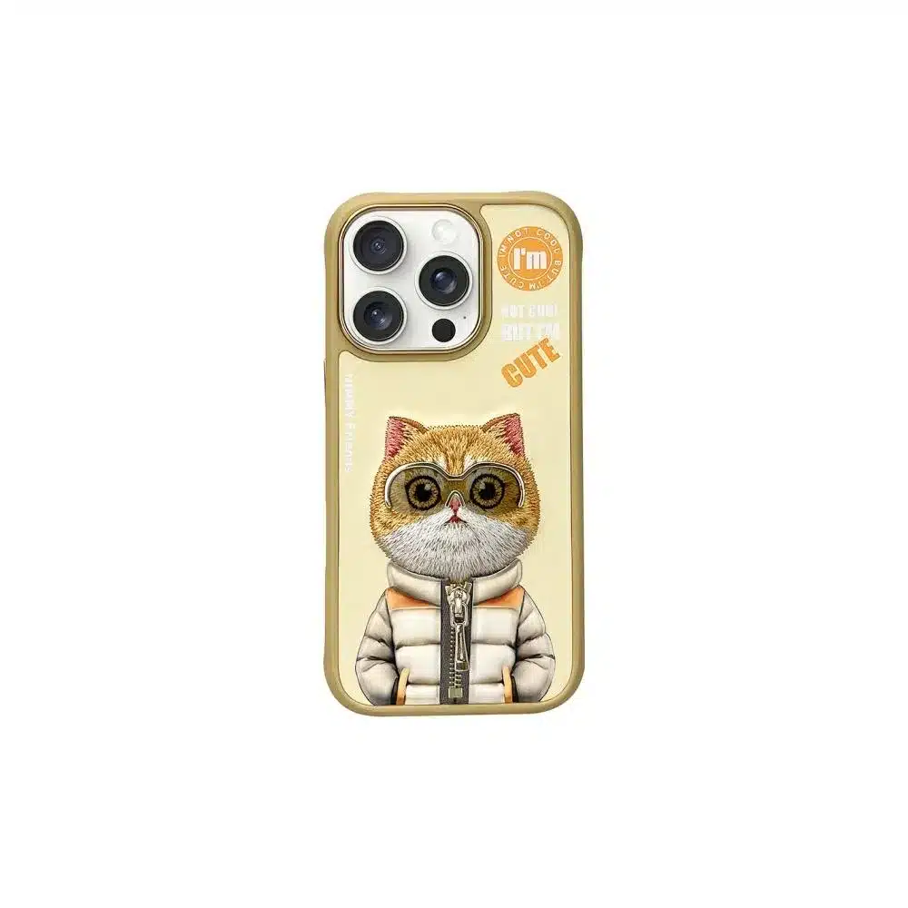 NIMMY COOL & CUTE 2.0 maskica s motivom mačke za iPhone 16 Pro Max - khaki