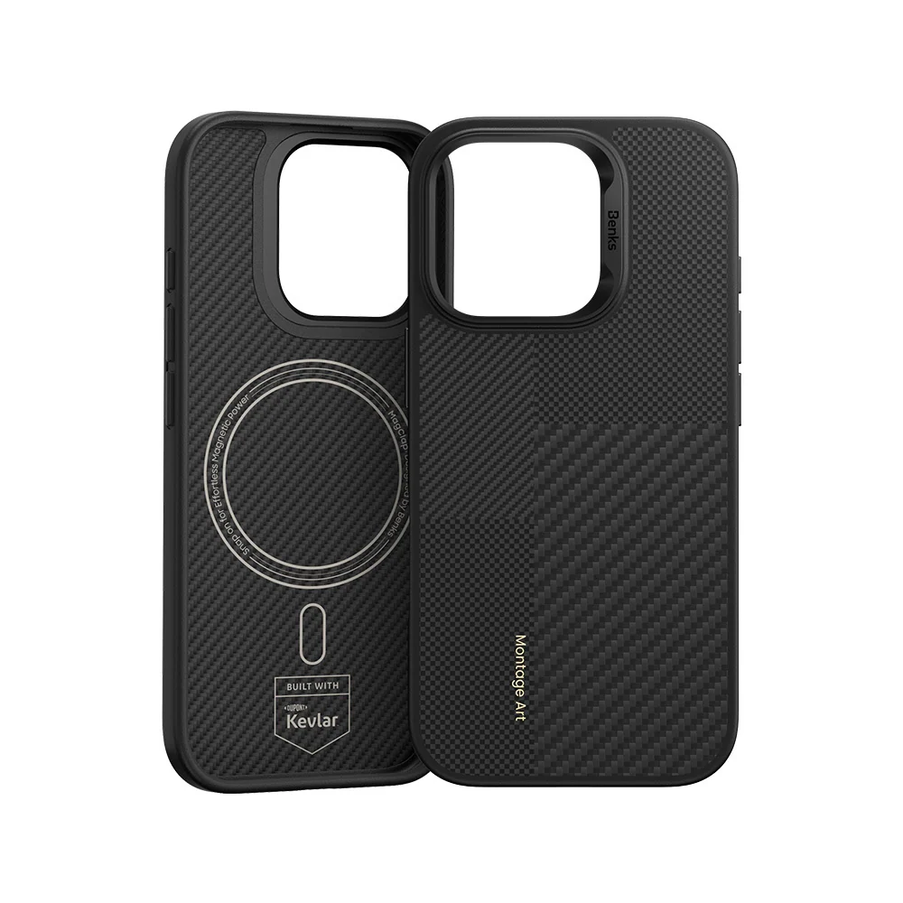 Benks Montage Magnetic Armor Pro Kevlar maska s metalnim okvirom za iPhone 16 Pro crna