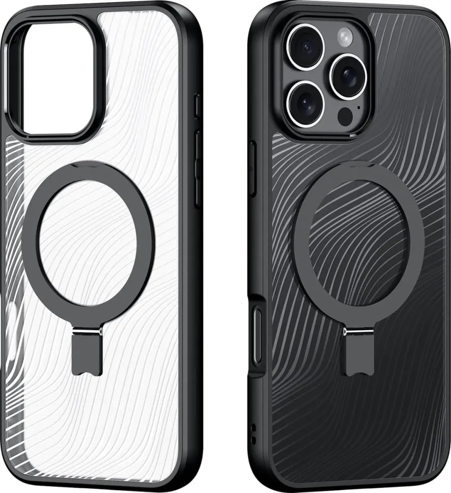 Dux Ducis Aimo Mag maska sa MagSafe i postoljem za iPhone 16 Pro – crna