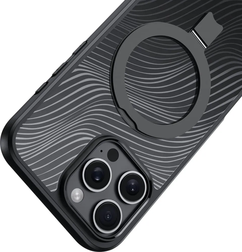 Dux Ducis Aimo Mag maska sa MagSafe i postoljem za iPhone 16 Pro – crna