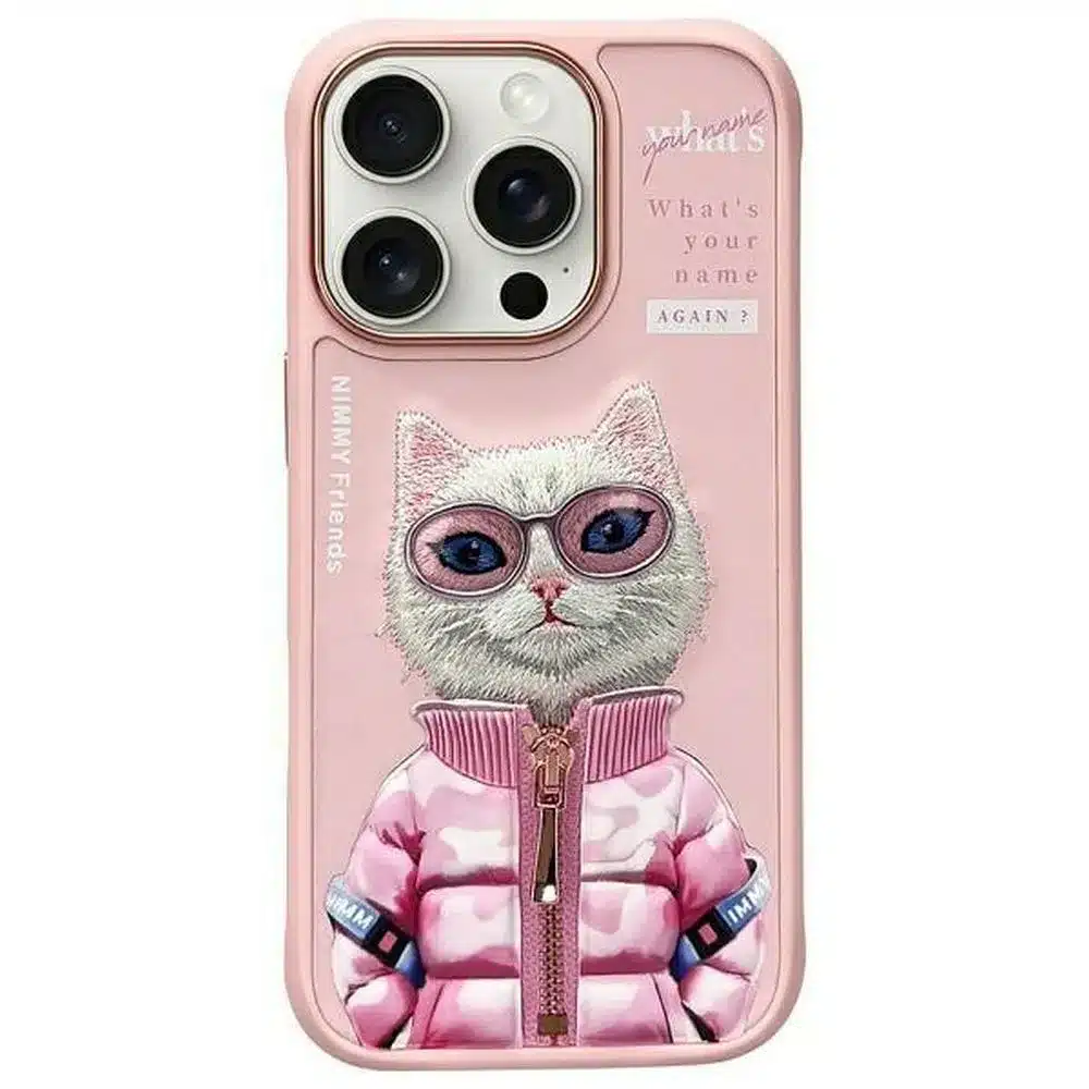 NIMMY COOL & CUTE 2.0 maskica s motivom mačke za iPhone 16 Pro - pink