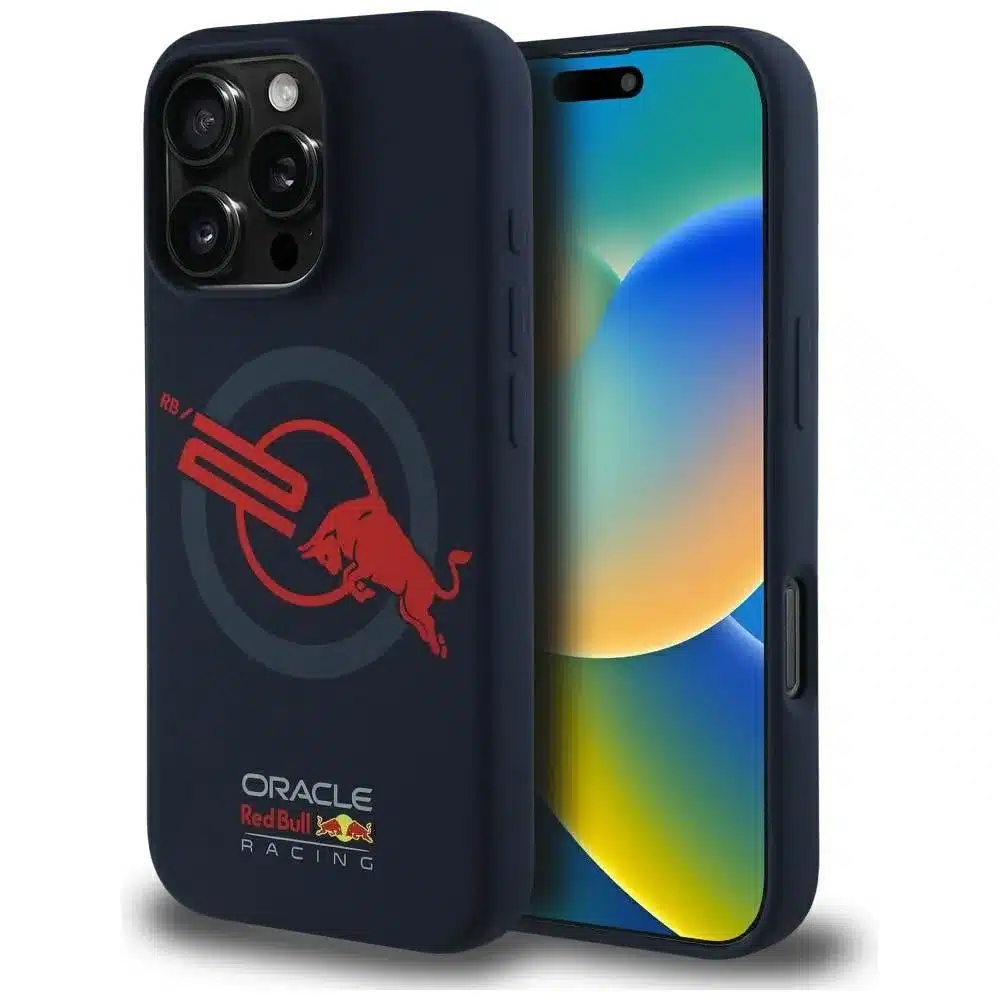 RED BULL iPhone 16 Pro maska kompatibilna s MagSafe (Silicon ORBR20 Logo Red Lining) navy plava
