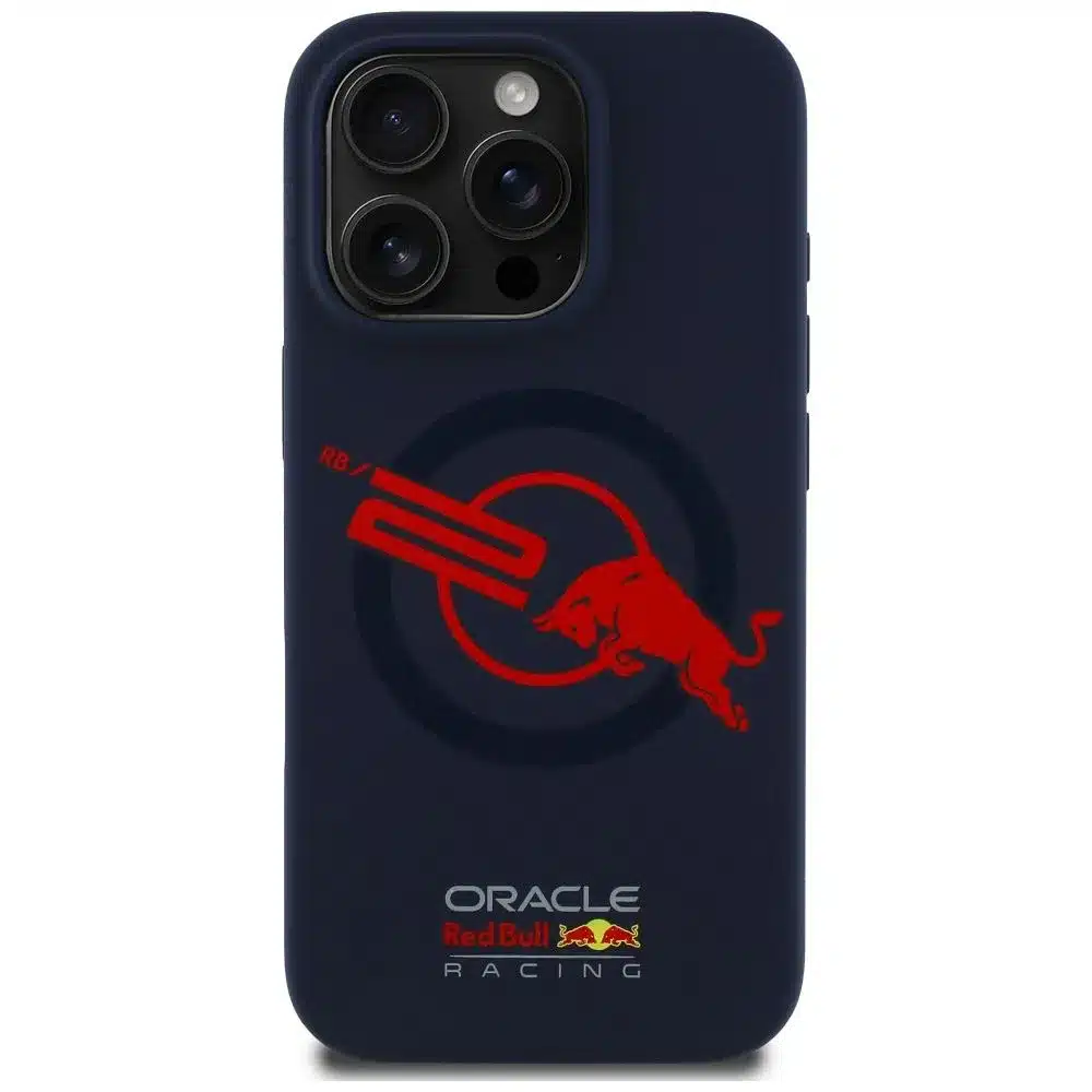 RED BULL iPhone 16 Pro maska kompatibilna s MagSafe (Silicon ORBR20 Logo Red Lining) navy plava