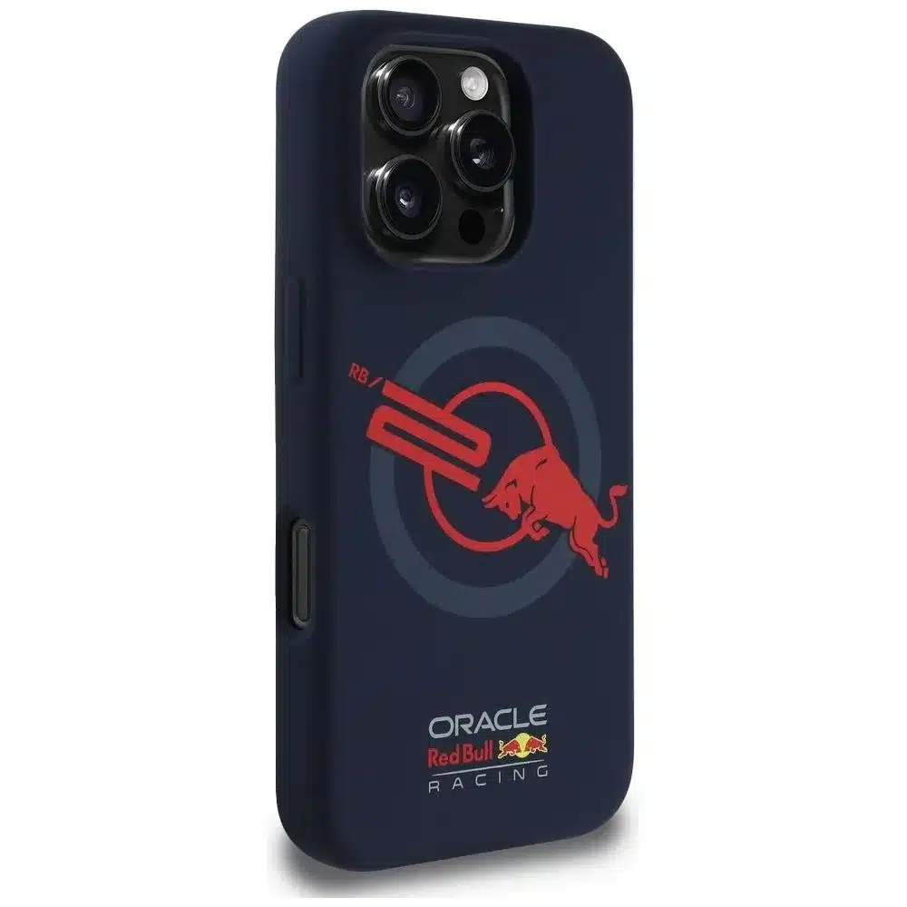 RED BULL iPhone 16 Pro maska kompatibilna s MagSafe (Silicon ORBR20 Logo Red Lining) navy plava