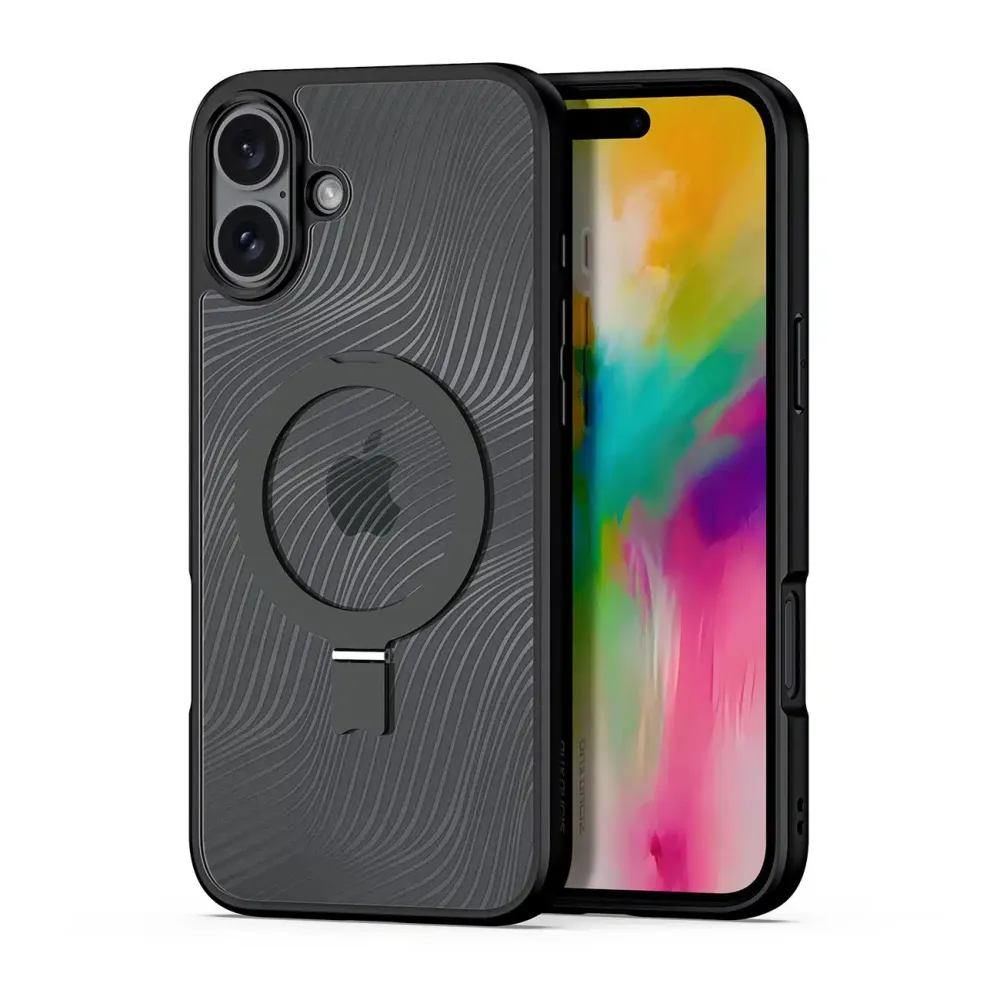 Dux Ducis Aimo Mag maska sa MagSafe i postoljem za iPhone 16 - crna