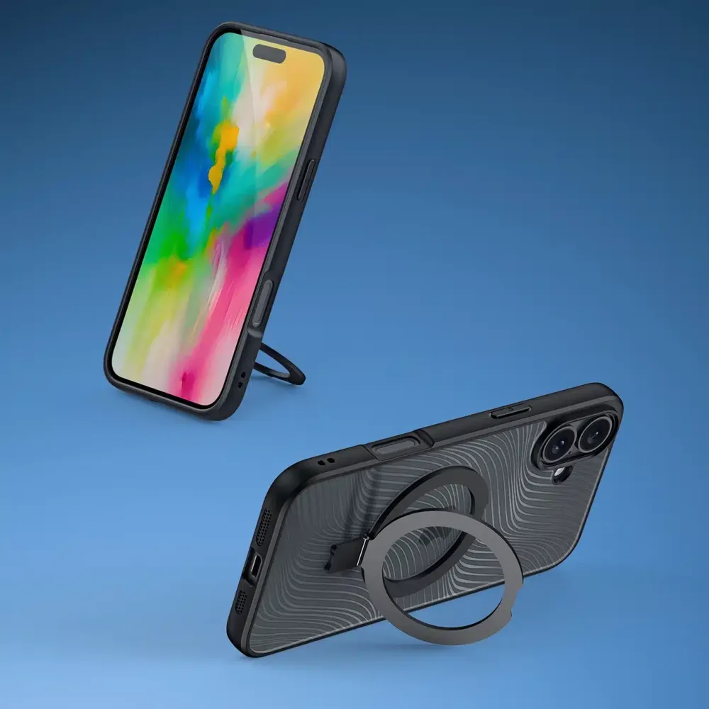 Dux Ducis Aimo Mag maska sa MagSafe i postoljem za iPhone 16 - crna