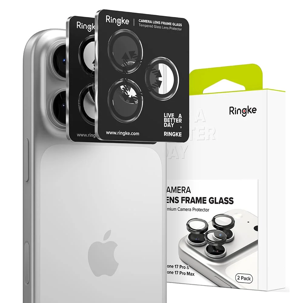 Ringke - Staklo za okvir objektiva kamere za iPhone 17 Pro / iPhone 17 Pro Max - Crno