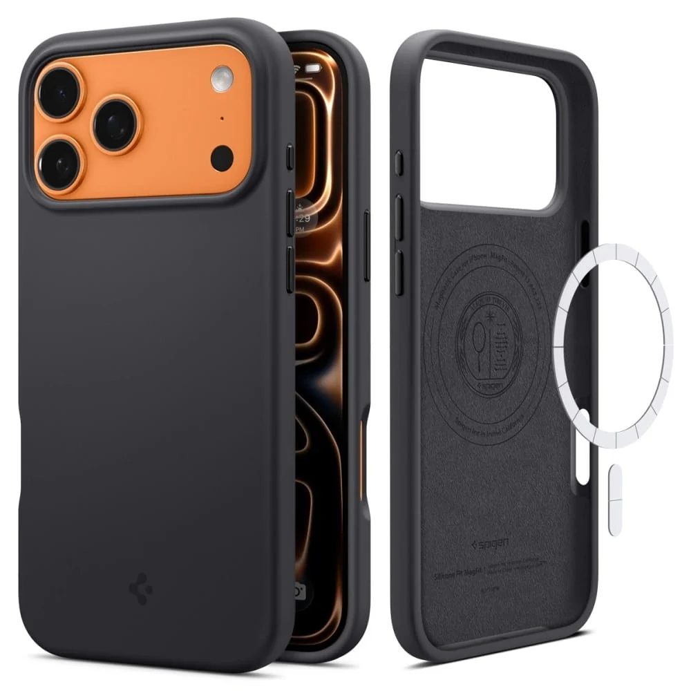Spigen - Silicone Fit MagSafe maska za iPhone 17 Pro ACS10335 - crna