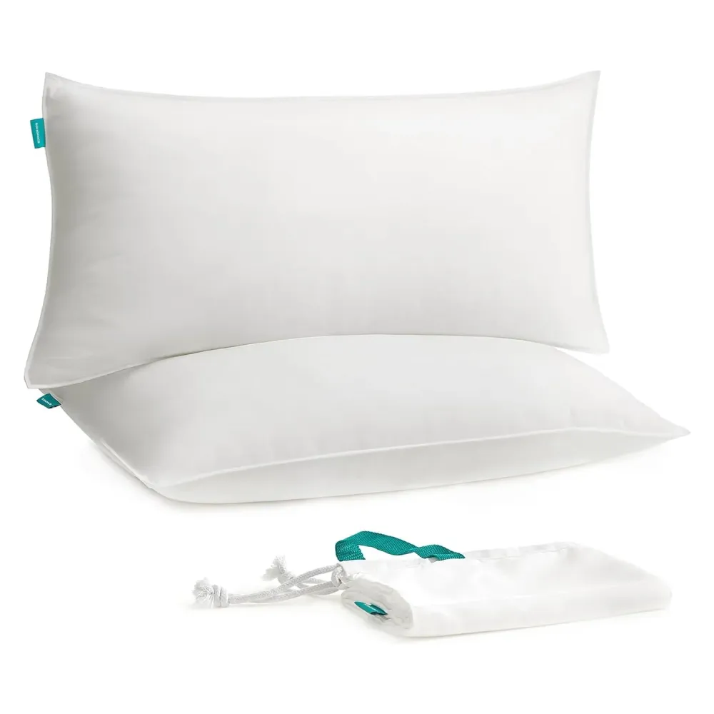 Set od 2 jastuka 40 x 80 cm, perivi u perilici na 60 °, pahuljasto bijeli