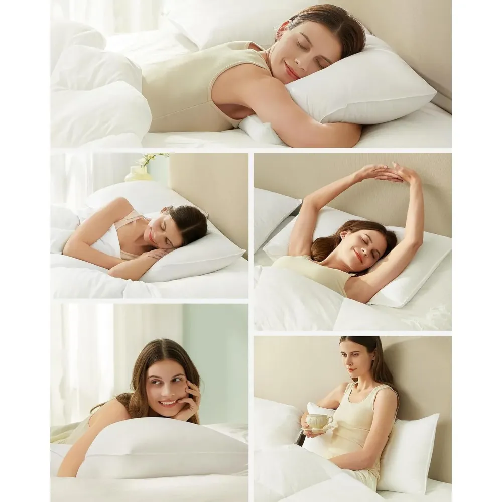 Set od 2 jastuka 40 x 80 cm, perivi u perilici na 60 °, pahuljasto bijeli