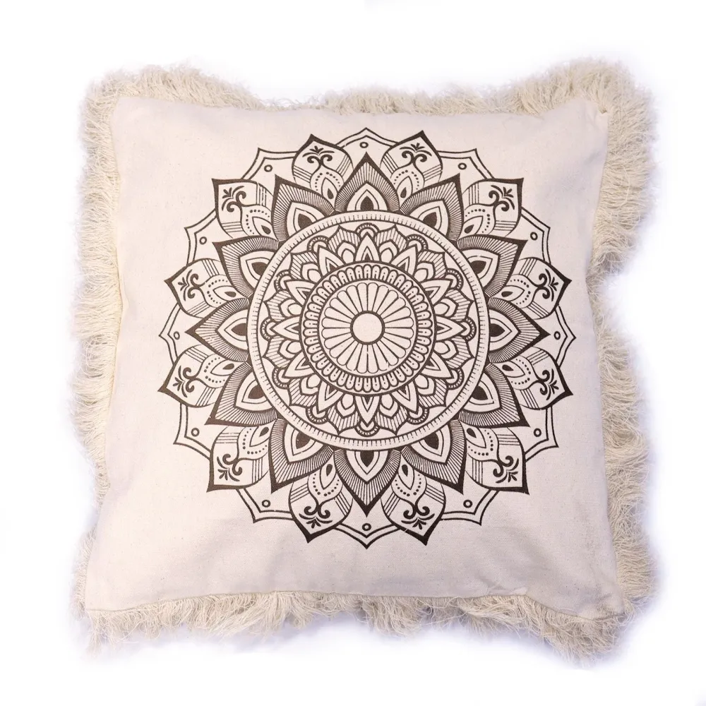 Navlaka za jastuk od pamuka Lotus Mandala 60x60 cm brončana