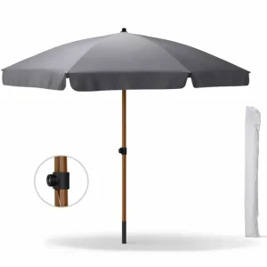 Suncobran 220 cm tamno sivi – vrtni, sklopivi 🌞