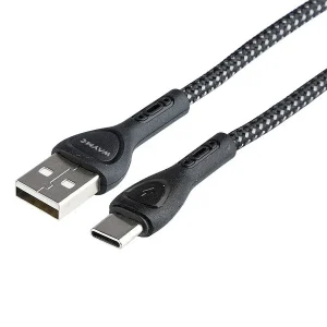 WAYME kabel za punjenje i sinkronizaciju, pleteni od mikrovlakana, LED pozadinsko osvjetljenje, 200 cm, USB> USB-C
