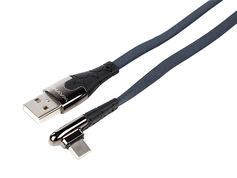 WAYME kabel za punjenje i sinkronizaciju, pleteni od mikrovlakana, 100 cm, USB > kutni USB-C, max 30W