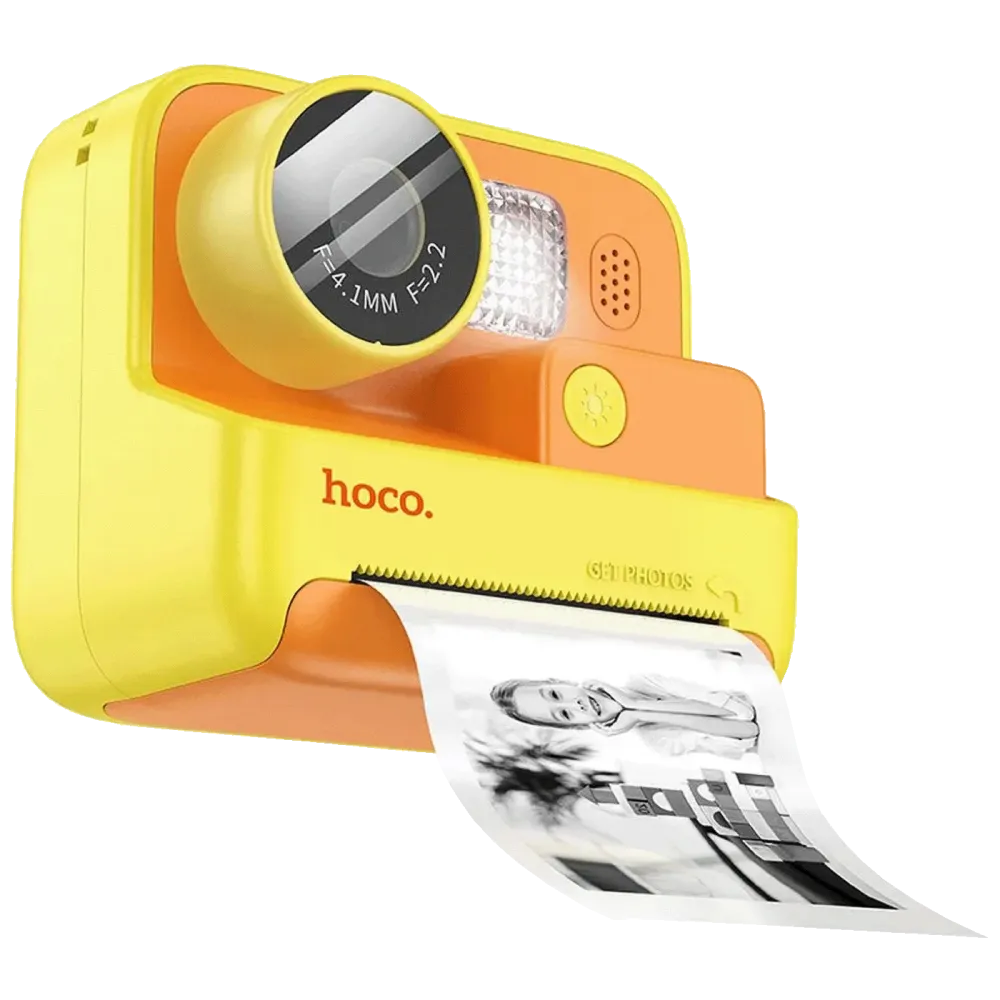 hoco. Dječija kamera sa printerom, 2" IPS LCD, 720p, microSD - DV200 Yellow