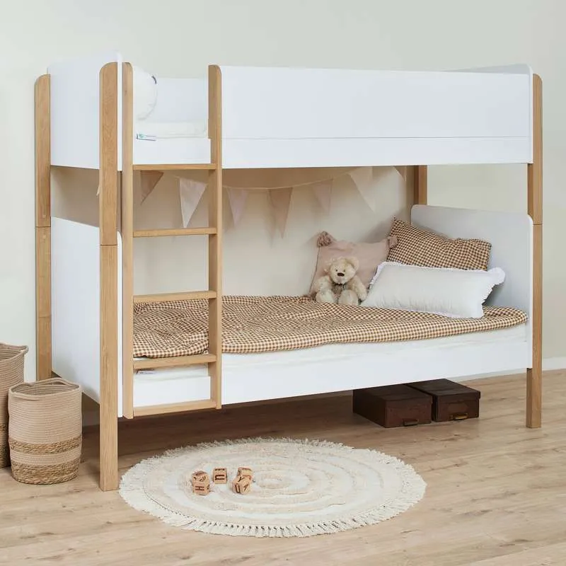 Hoppekids BLEND - 2-i-1 Køjeseng m. ECO Dream Madras - 90x200 cm - Egetræ