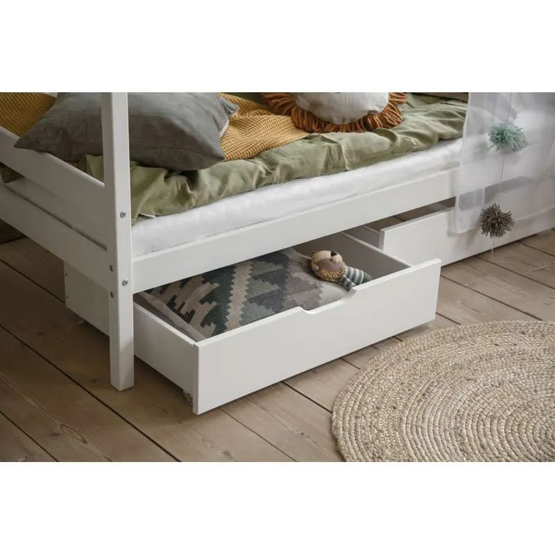 Hoppekids ECO Comfort - Husseng m. Skuffesæt - 70x160 cm. - Hvid