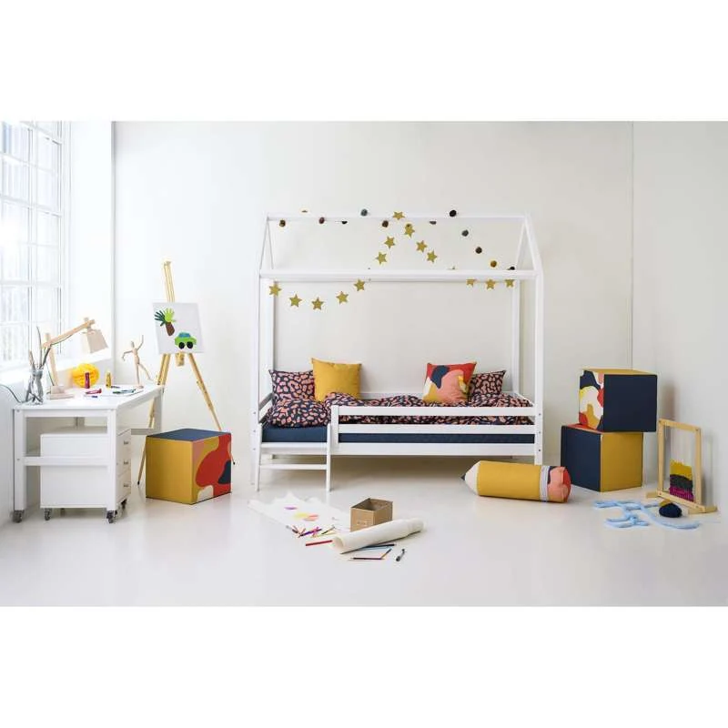 Hoppekids ECO Dream - Husseng m. Trappe - 90x200 cm. - Kreda
