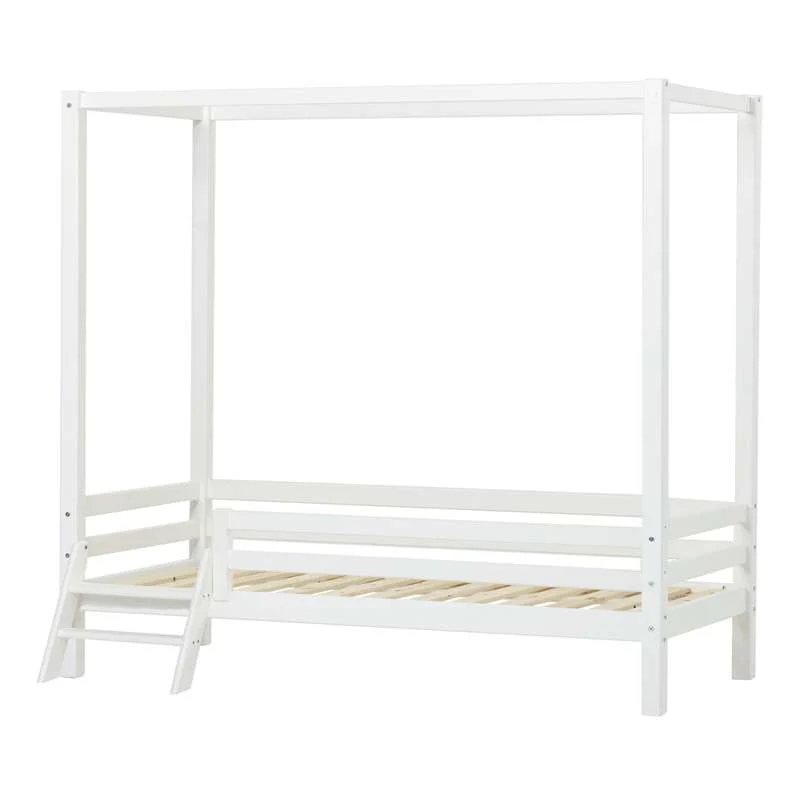 Hoppekids ECO Dream - Krevet s nebesima m. Stepenice - 90x200 cm. - Snijeg