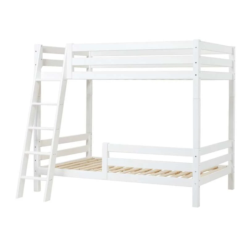 Hoppekids ECO Luxury - Visoka krevetna konstrukcija - 120x200 cm. - Dva kreveta i koso stepenice - Snijeg